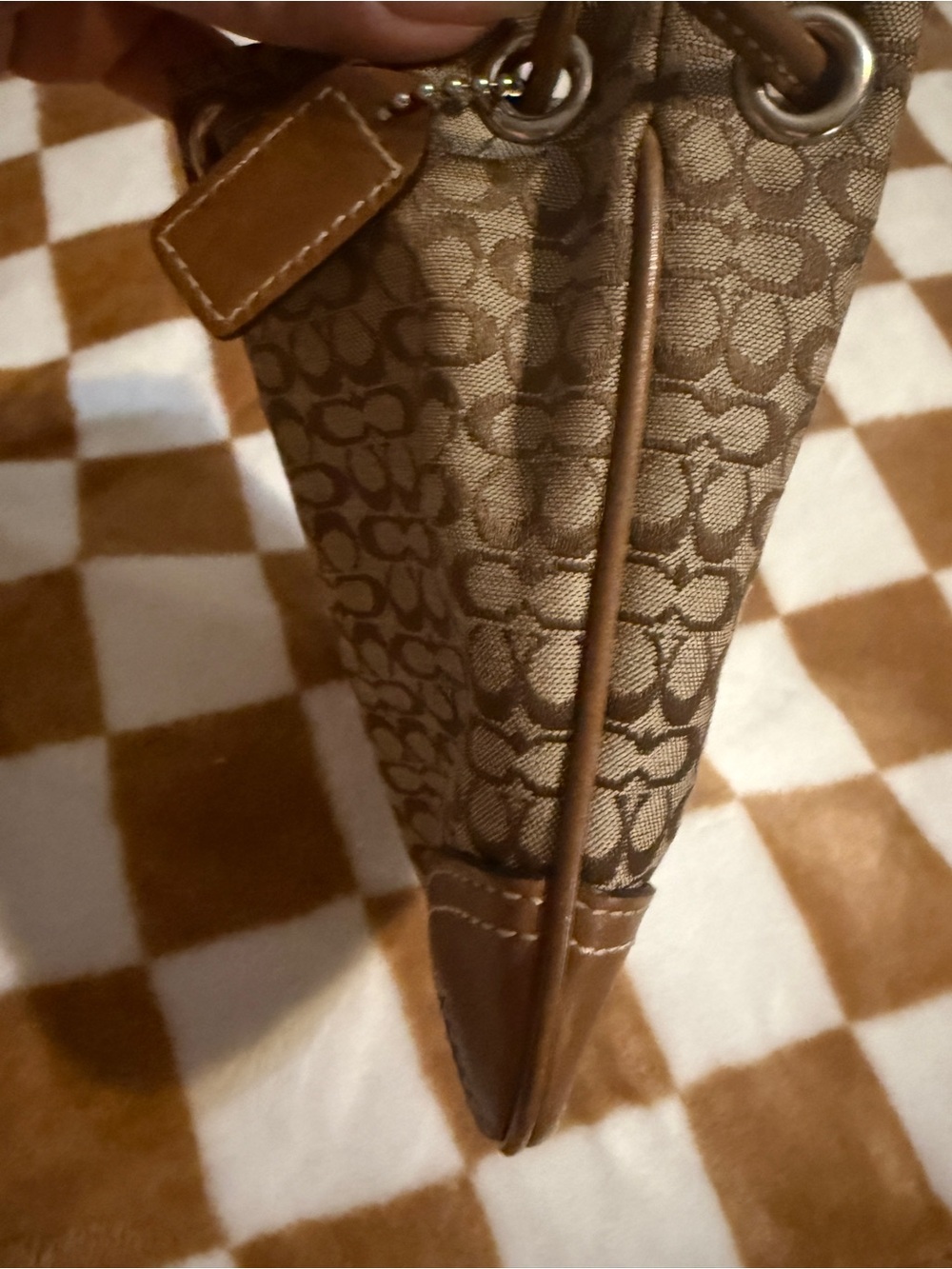 Coach Soho Signature Mini Drawstring Bucket Bag Wristlet Pouch RARE Vintage Y2K - Picture 11 of 16
